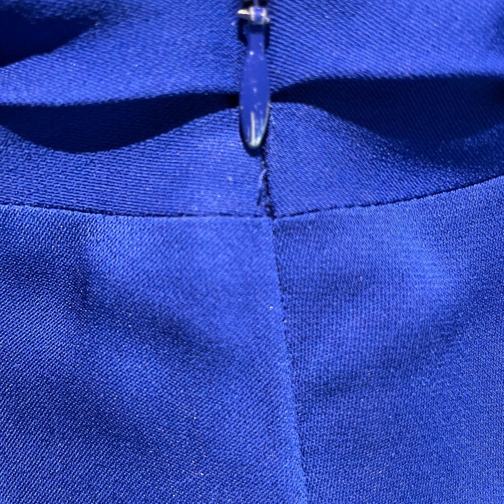 Nicole Miller NY Gold Label Collection RoyalCobalt Blue sleeveless faux-wrap sz6 - Picture 5 of 7